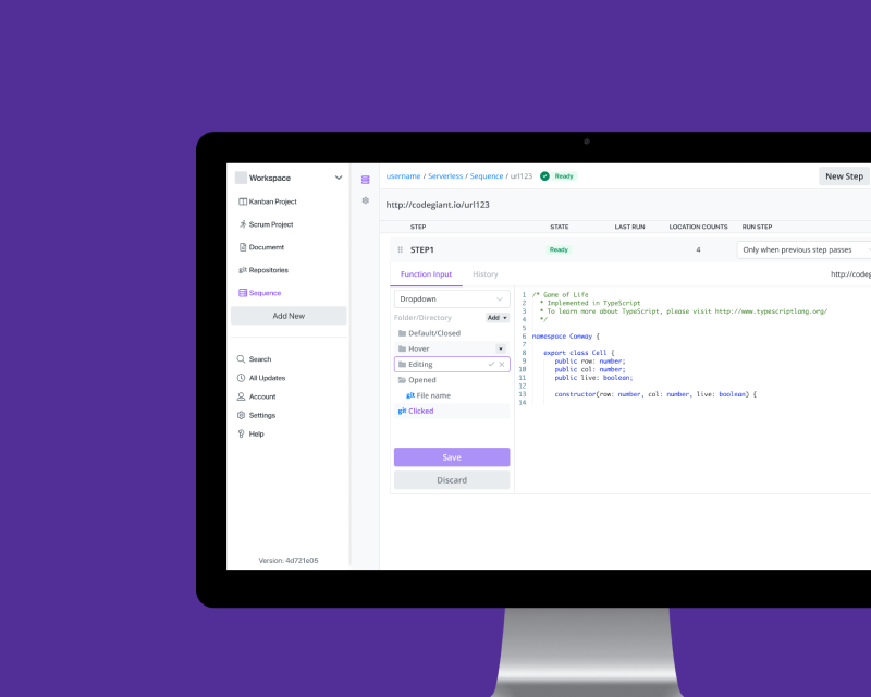 image of the web-based DevOps tool